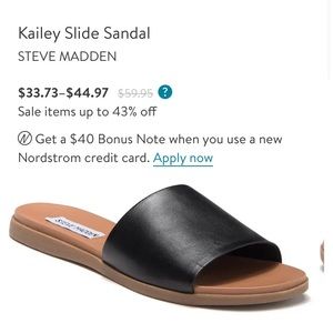 Steve Madden Kailey Slide Sandal size 8 black